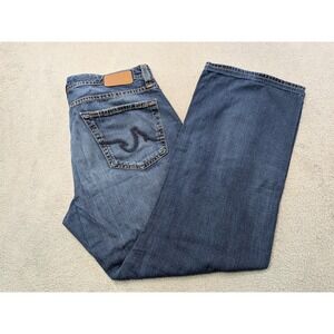 AG Adriano Goldschmied The Hero Jeans Men 31x34 Straight Leg Dark Wash Hemmed*